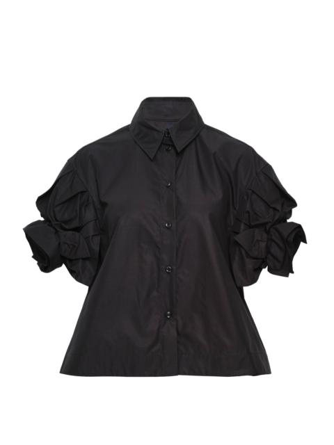 Simone Rocha Cropped Rose Puff Sleeve Shirt