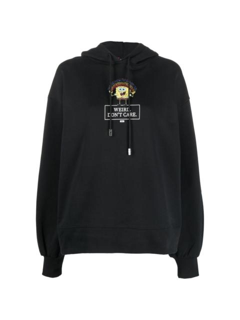 GCDS graphic-print cotton hoodie