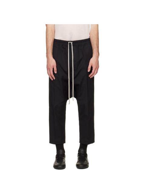 Rick Owens Black Tower Drawstring Cropped Trousers