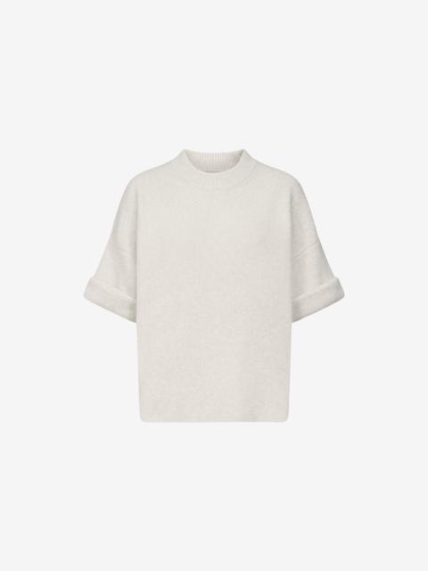 Loulou de Saison Loulou de Saison Tamia Short Sleeve Top - Stone Melange
