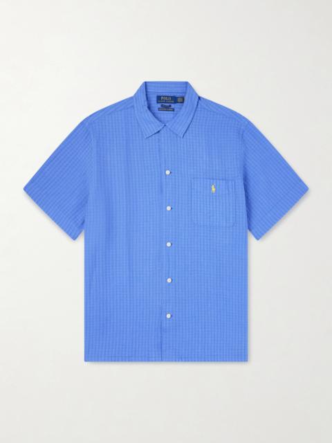 Polo Ralph Lauren Logo-Embroidered Checked Linen and Cotton-Blend Shirt