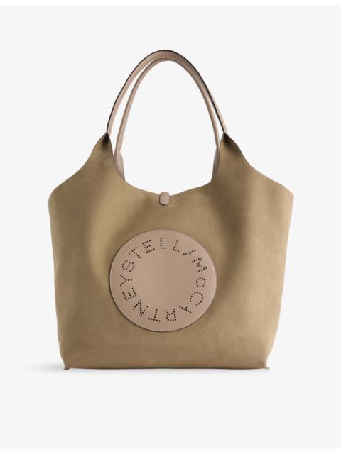 Stella McCartney Perforated-Logo Vegan-Suede Tote Bag