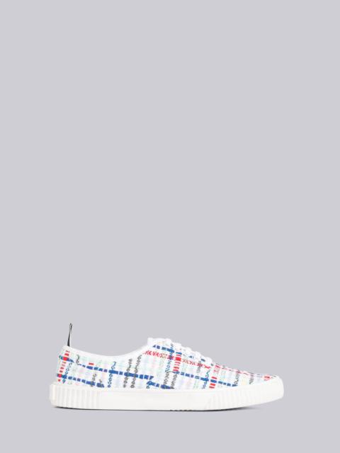 Thom Browne Seersucker Tulle Tweed Heritage Trainer
