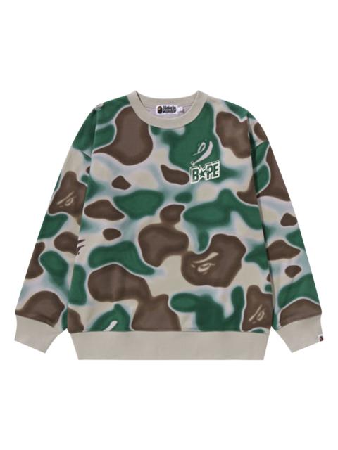 BAPE Liquid Camo Bape Sta Crewneck Sweater 'Olive Drab'