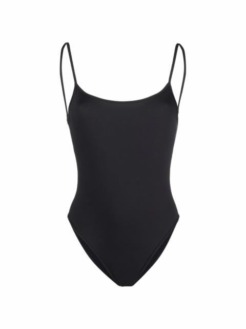 scoop-neck swimsuit