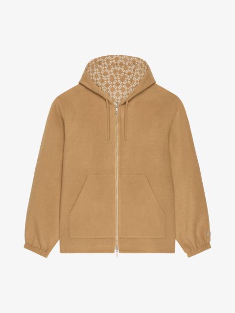 Givenchy REVERSIBLE ZIPPED HOODIE IN MONOGRAM 72 JACQUARD