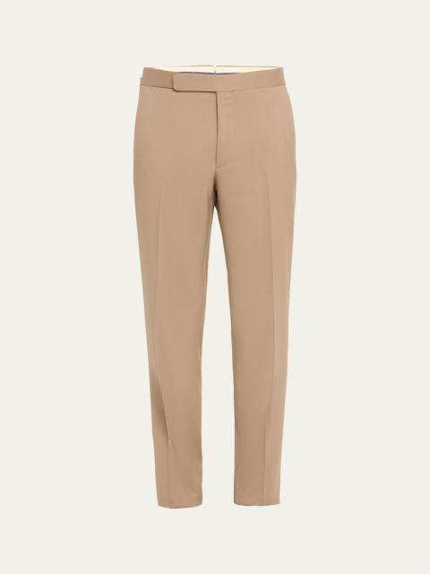 Men's Gregory Flat-Front Wool Gabardine Trousers