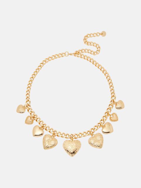 self-portrait Engraved charm necklace
