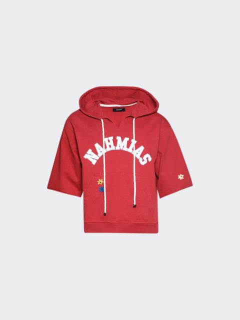 NAHMIAS Cut Off Hoodie Ruby Heavy Jersey