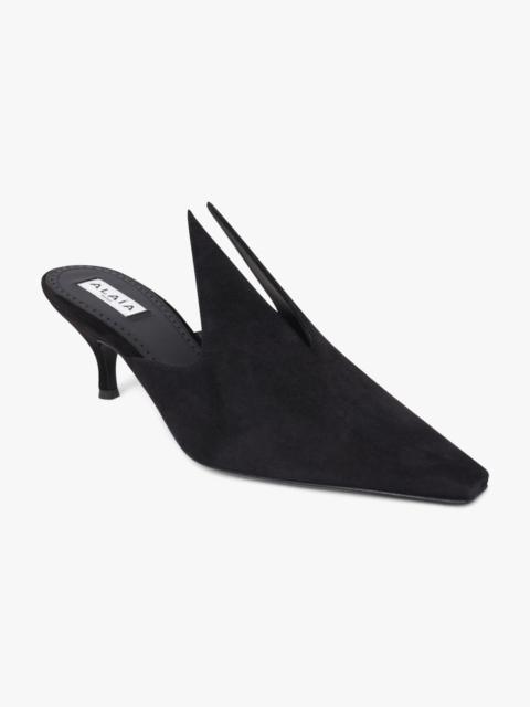Alaïa COURT 60MM SUEDE MULE | BLACK