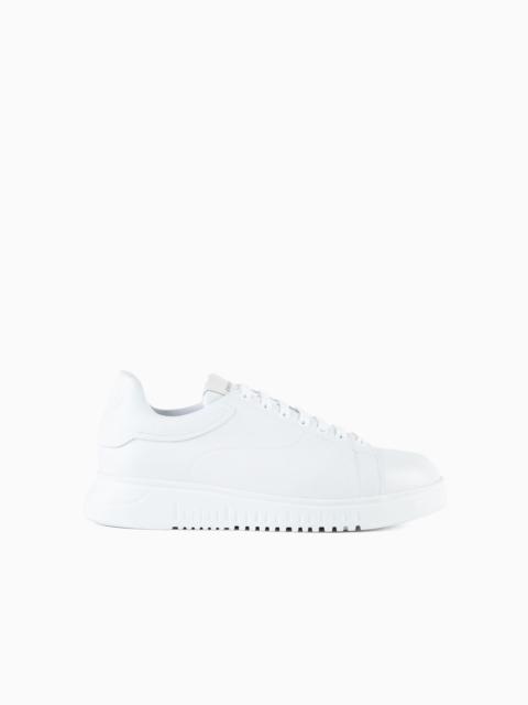 EMPORIO ARMANI Tumbled leather sneakers