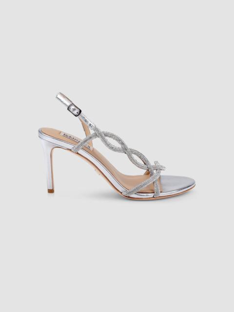 BADGLEY MISCHKA Women's Yulissa 80MM Embellished Leather Slingback Sandals - Silver Metallic