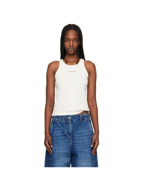 Maison Kitsuné Beige 'Maison Kitsuné Paris' Ribbed Tank Top