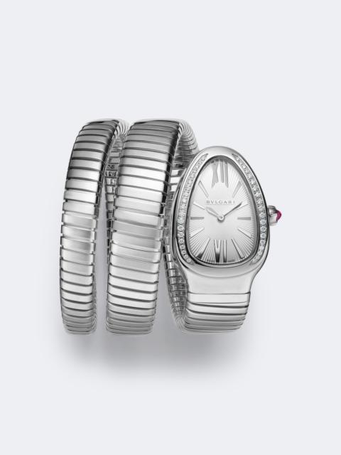 BVLGARI Serpenti Tubogas embellished stainless steel watch