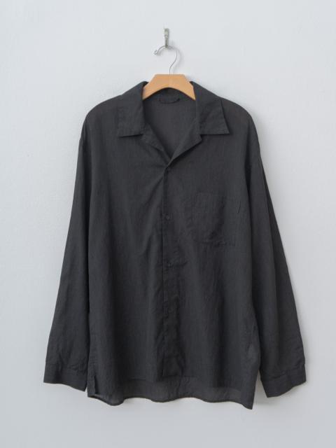 blurhms Silk-Co Voile L/S Open Collar Shirt - Heather Charcoal