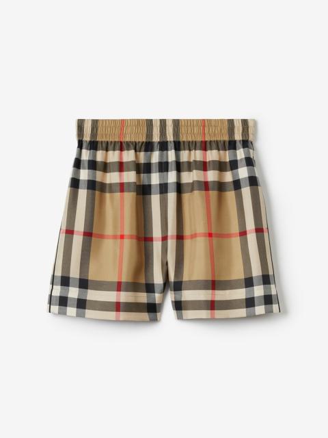 Burberry Check Silk Shorts