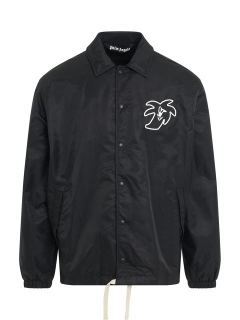 "Hunter" Print Coach Jacket in Black
