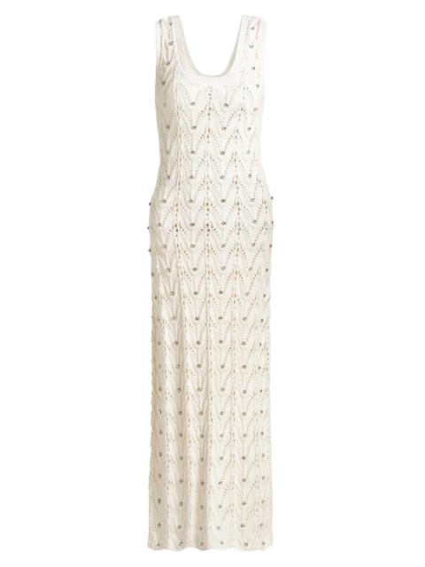 GENERATION LOVE Women's Vincent Crystal Pointelle-Knit Maxi Dress - Natural