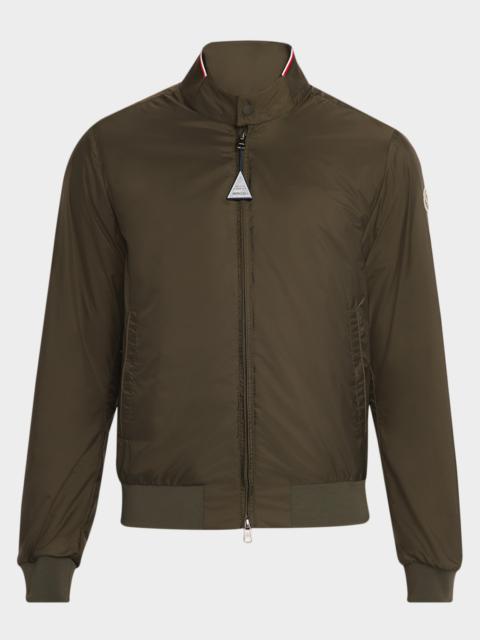 Moncler Men's Reppe Nylon Collar-Logo Full-Zip Jacket