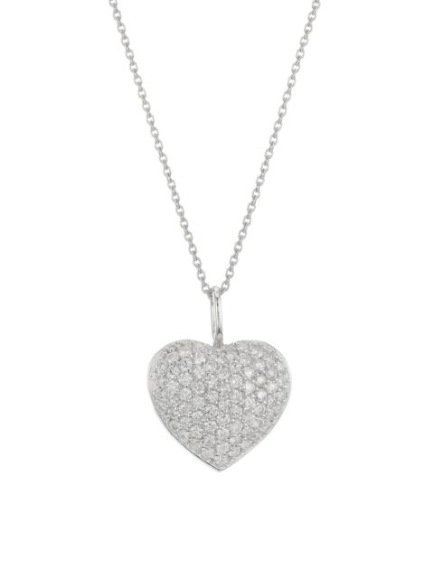 ROBERTO COIN Women's 18K White Gold & Diamond Pavé Heart Necklace - White Gold