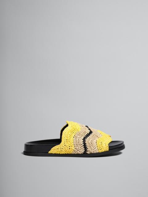 Marni MARNI X NO VACANCY INN - YELLOW CROCHET RAFFIA SLIDE