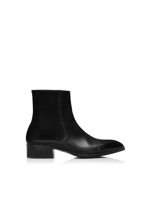 TOM FORD BURNISHED LEATHER HAINAUT ZIP BOOT