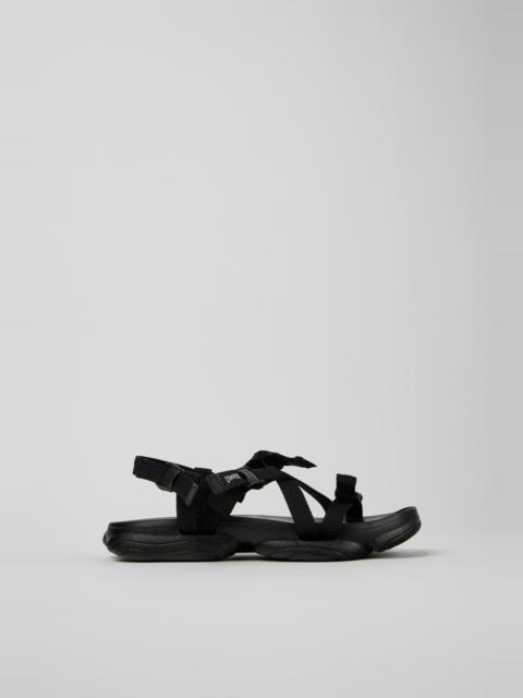 CAMPER Karst Sandal Black Textile Sandals for Women.