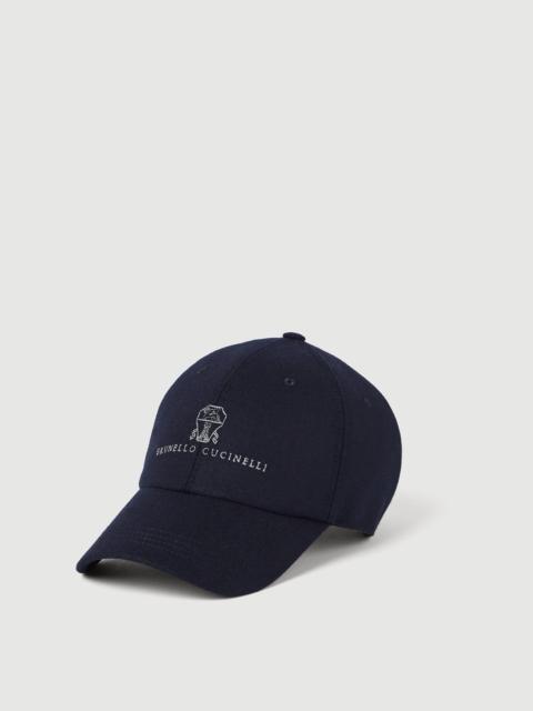 Brunello Cucinelli Virgin wool flannel baseball cap with embroidered logo