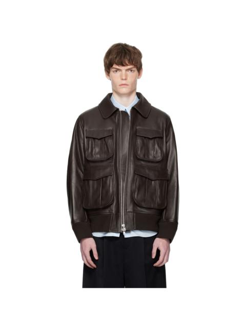 Simone Rocha 멀티 포켓 lambskin 가죽 재킷