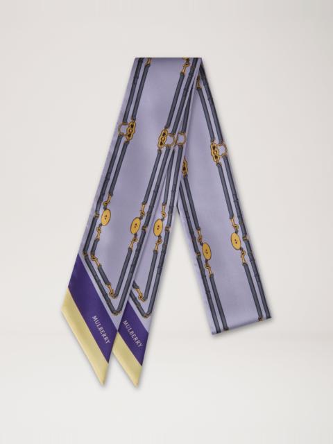 Mulberry Skinny Scarf - Belted Border Lilac Recycled Polyester