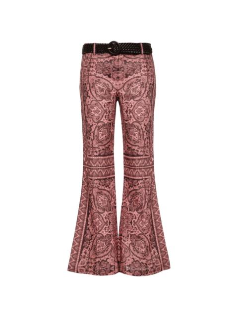 Ottie paisley-print flared trousers