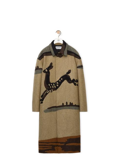 Loewe Deer intarsia coat in wool
