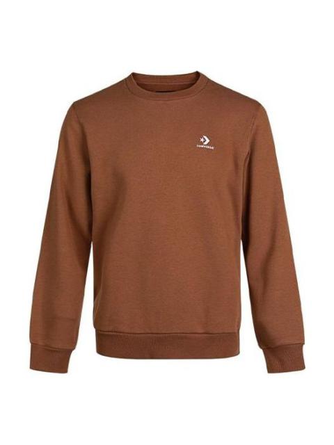 Men's Converse Chuck Taylor Seasonal Small Logo Solid Color Round Neck Pullover Brown 10019924-A06