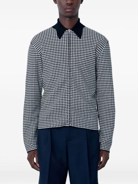 Jil Sander houndstooth zip-up polo shirt