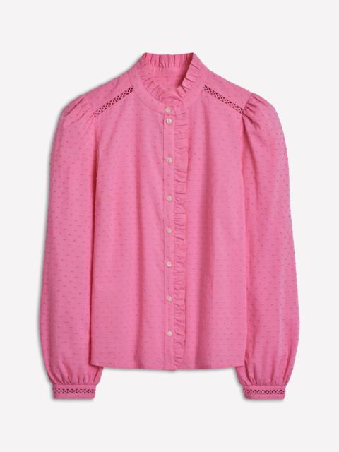 BODEN Helena Cotton Dobby Top-Rose Bloom