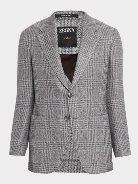 ZEGNA Men's Cashmere and Silk Plaid Two-Button Sport Coat