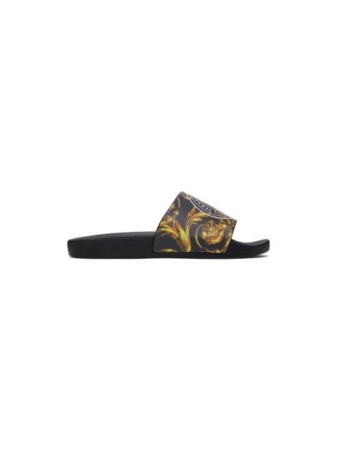 VERSACE JEANS COUTURE Black Shelly Chain Couture Slides