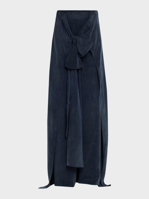 SILVIA TCHERASSI Nuria Front-Tie Wide-Leg Pants