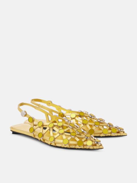 THE ATTICO Grid ballerina shoes