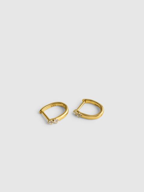 Madewell Demi-Fine Crystal Huggie Hoop Earrings
