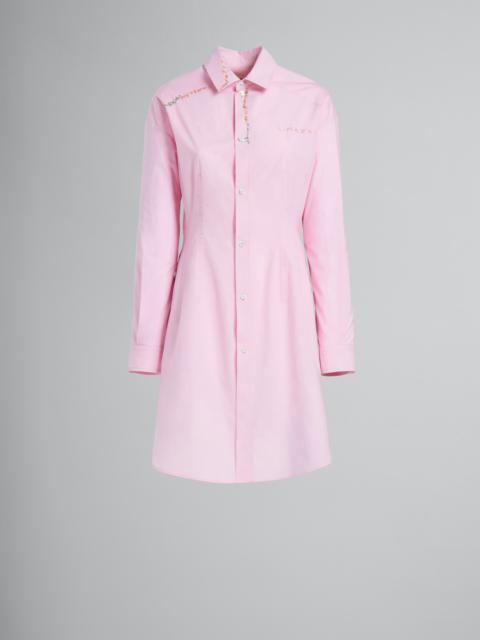 Marni LIGHT PINK SHIRT DRESS IN BIO COTTON POPLIN