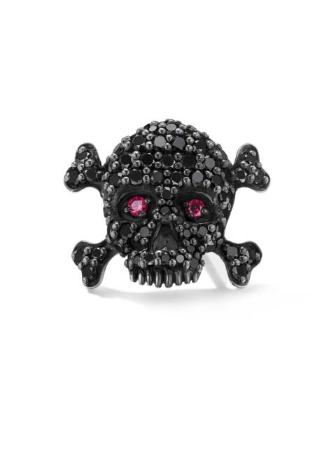 DAVID YURMAN Men's Memento Mori Skull Stud Earring in Sterling Silver - Black Diamond
