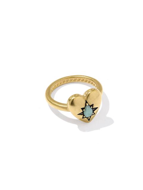 KENDRA SCOTT Adia Heart 18k Yellow Gold Vermeil Band Ring