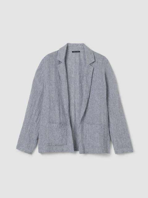 EILEEN FISHER Puckered Organic Linen Stripe Blazer