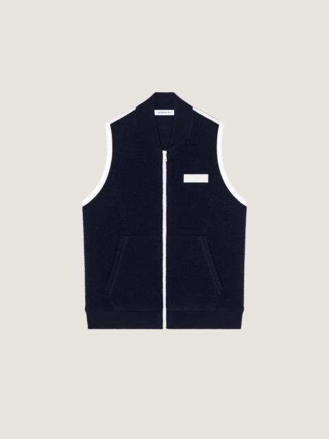 Givenchy SLEEVELESS FLEECE JACKET WITH GROS GRAIN DETAIL