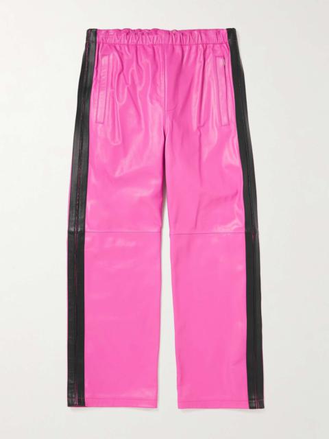 Striped Leather Track Pants