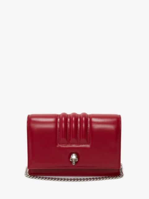 Alexander McQueen Small Quilted Skull Bag in Cherry