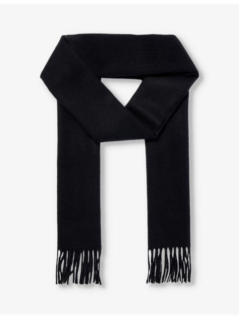 Johnstons of Elgin Fringe-trim brushed cashmere scarf