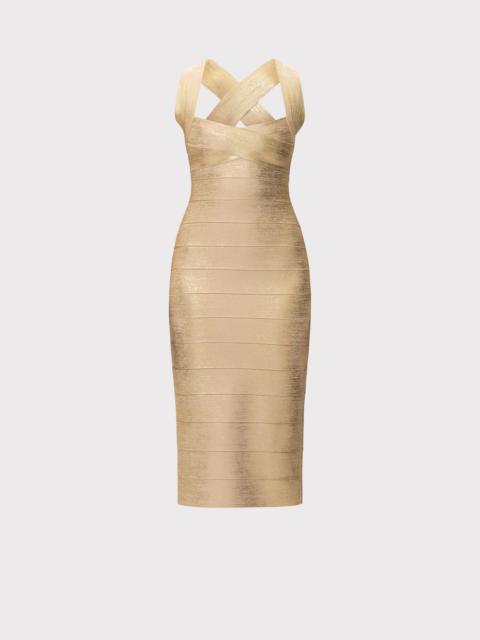 HERVE LEGER THE METALLIC SANDRA DRESS
