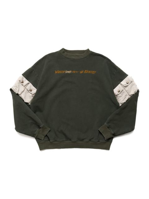 SWT Knit 2TONES NICKEL "8" Sleeve SWT (WORKING Embroidery) - Khaki